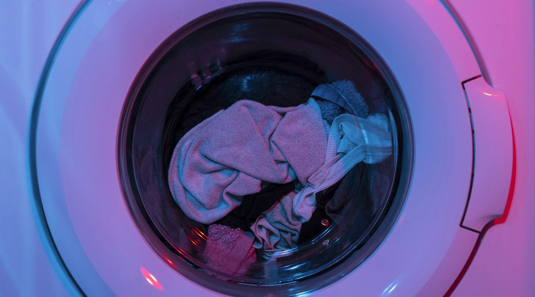 Washing machine drum lit from inside